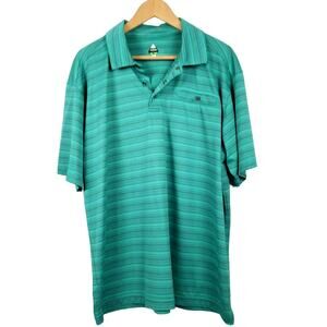 Bolle Golf Striped Polo Shirt Short Sleeve Teal Top - XL
